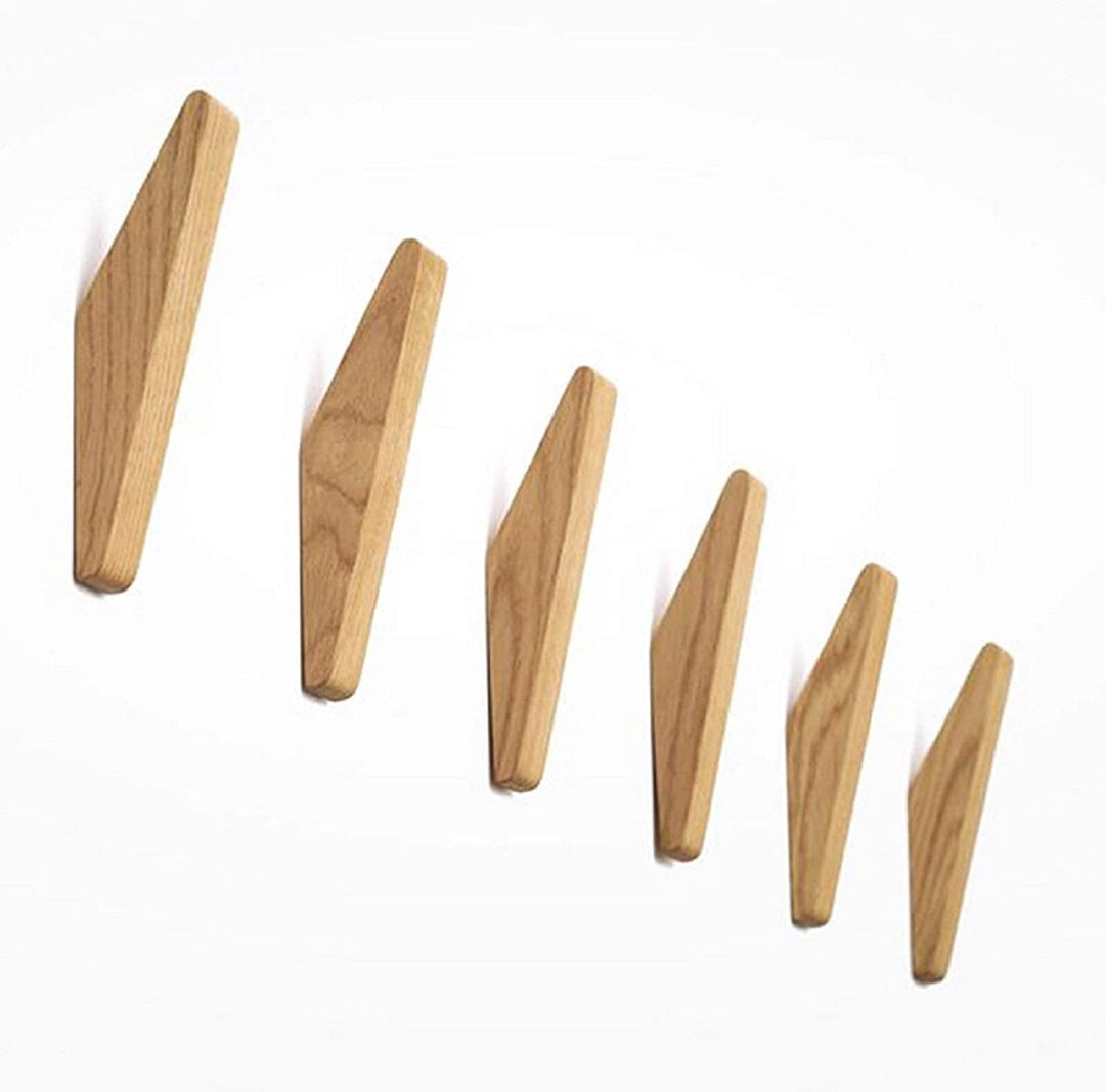 Minimalistiska Väggkrokar i Trä för Hemmet – 6 St.