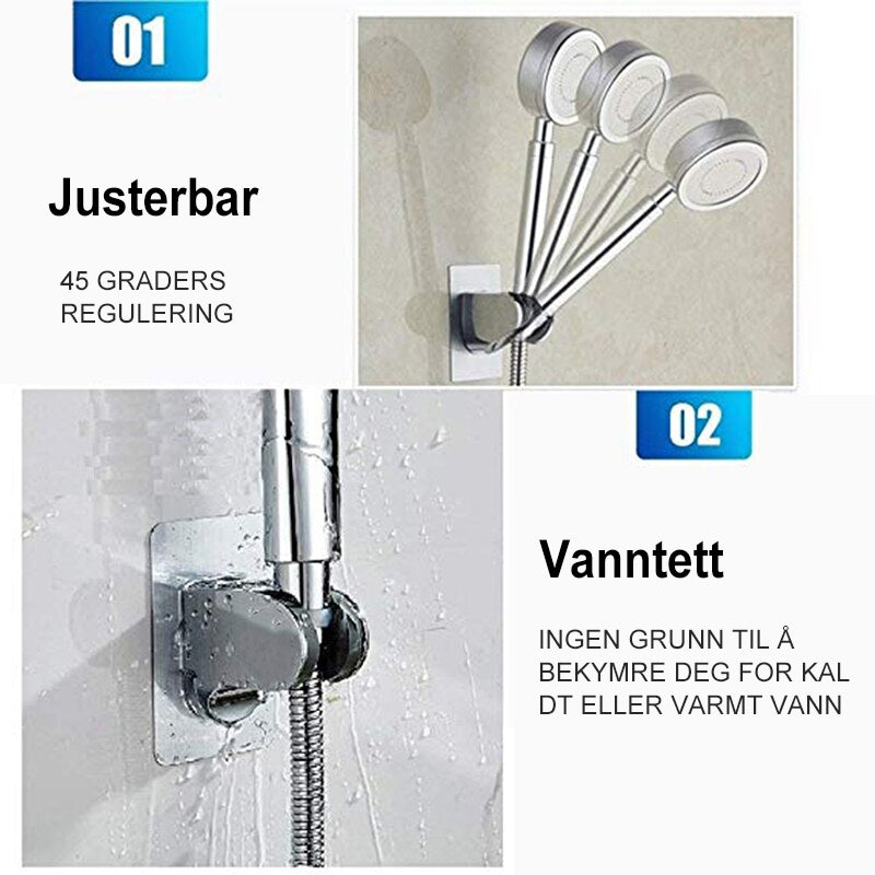 Selvklebende Justerbar Dusjhodeholder | Enkel Montering