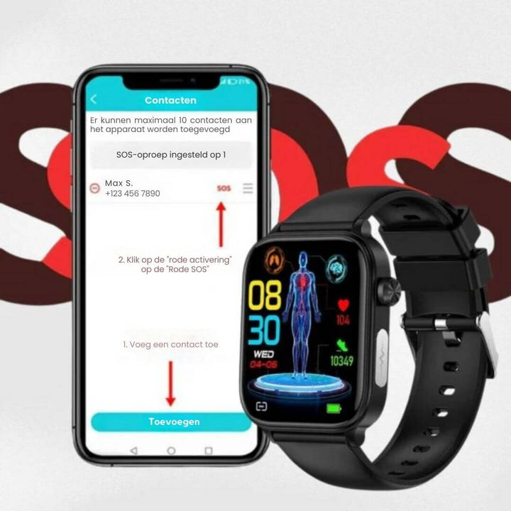 Senior Smartklokke med GPS och Helseovervåking