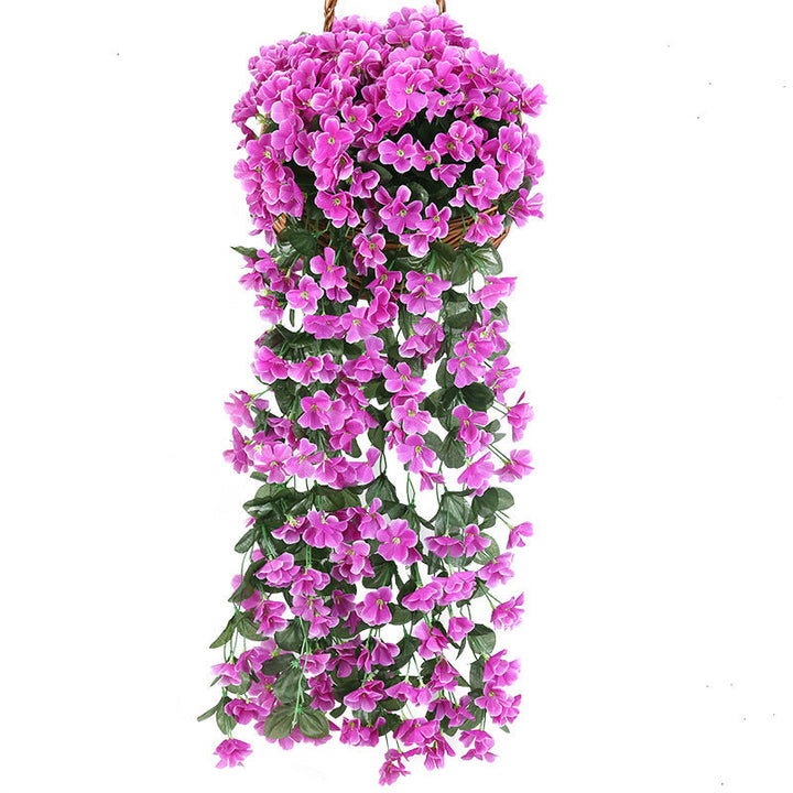 Simulert hengende blomkurv - Mangefärgt naturstil