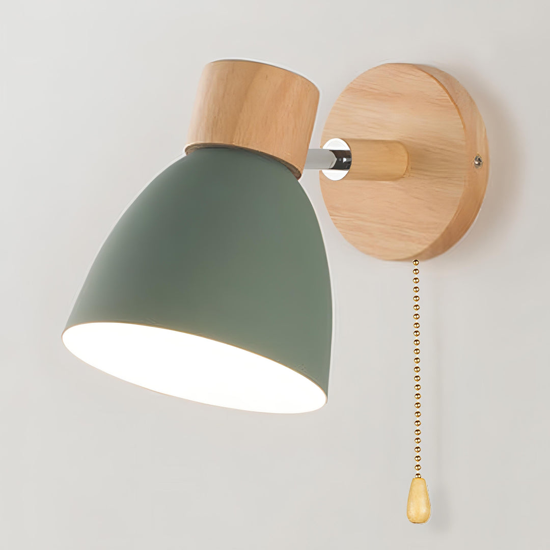 Skandinavisk Stil Trevegglampe med Trekkbryter