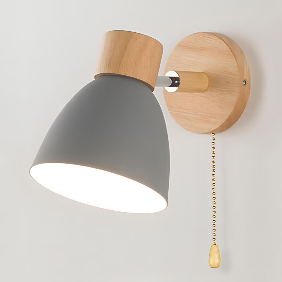 Skandinavisk Stil Trevegglampe med Trekkbryter