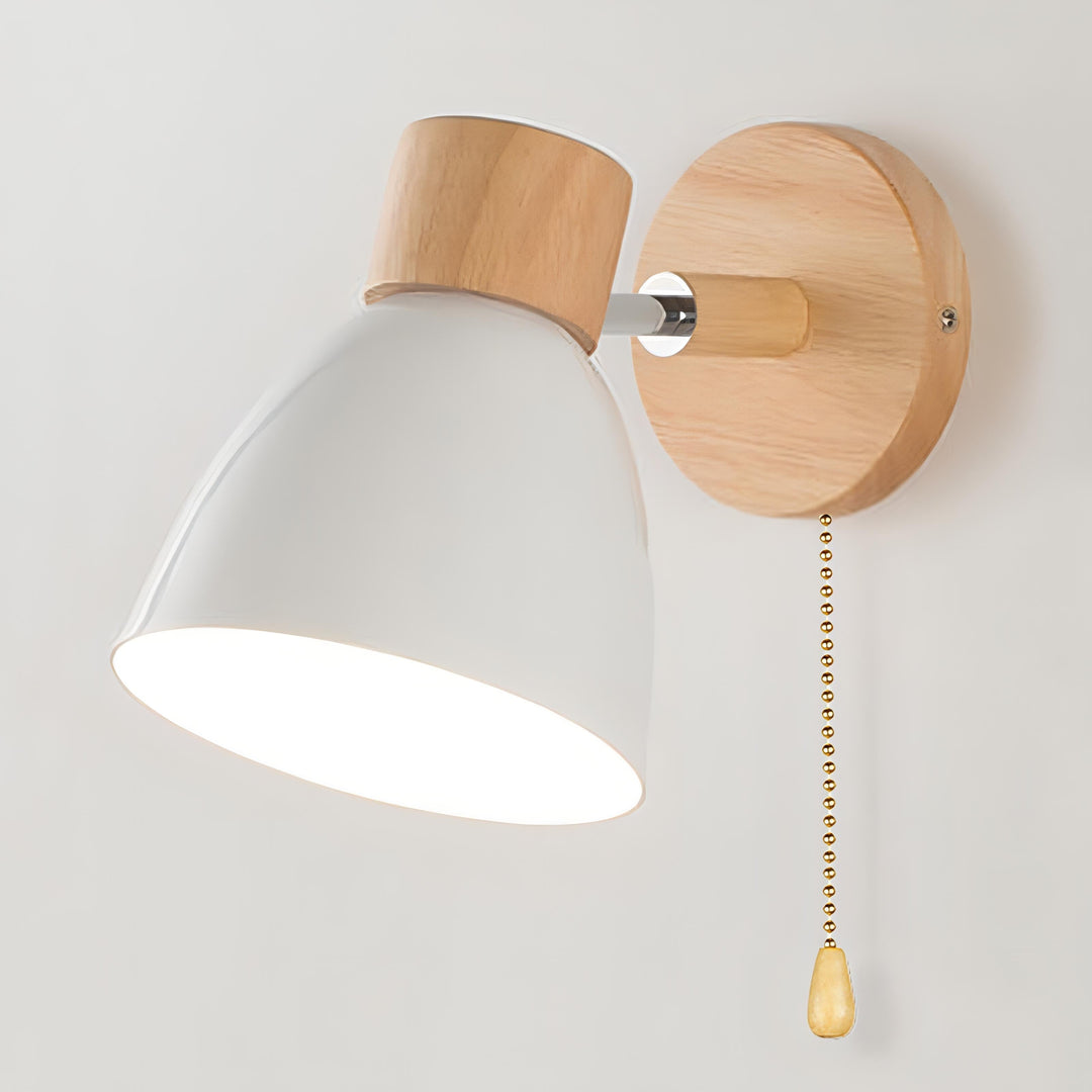 Skandinavisk Stil Trevegglampe med Trekkbryter