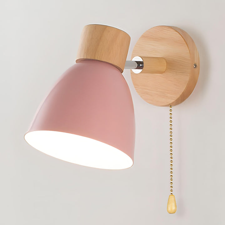Skandinavisk Stil Trevegglampe med Trekkbryter