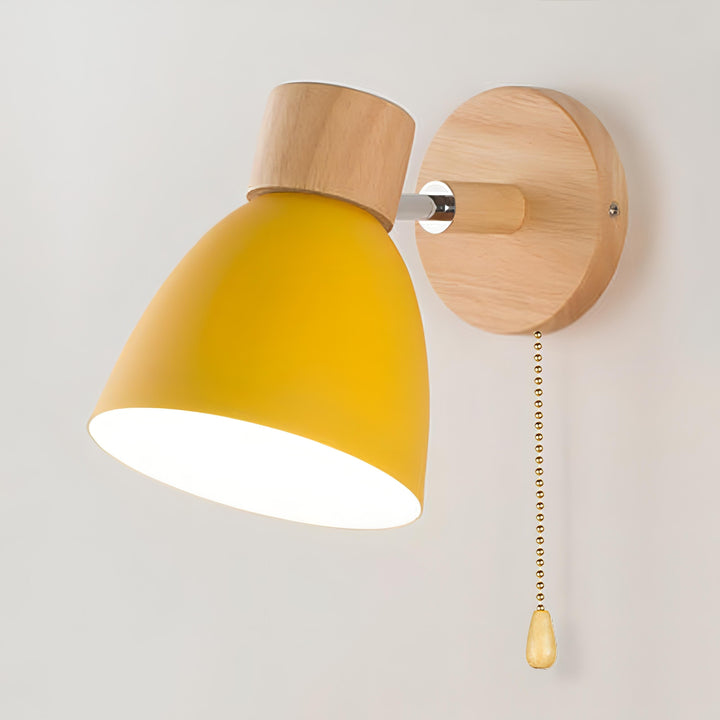 Skandinavisk Stil Trevegglampe med Trekkbryter