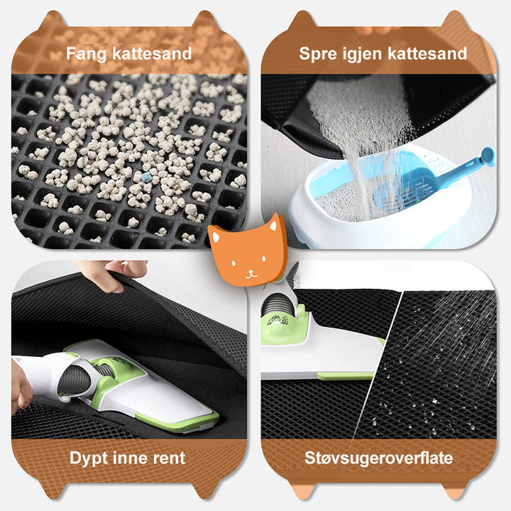 Halksäker Kattelittermatte - Vattentät Matte för Kjäledyr