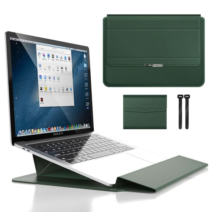 Slank Laptop Sleeve med Stötbeskyttelse och Stativfunksjon