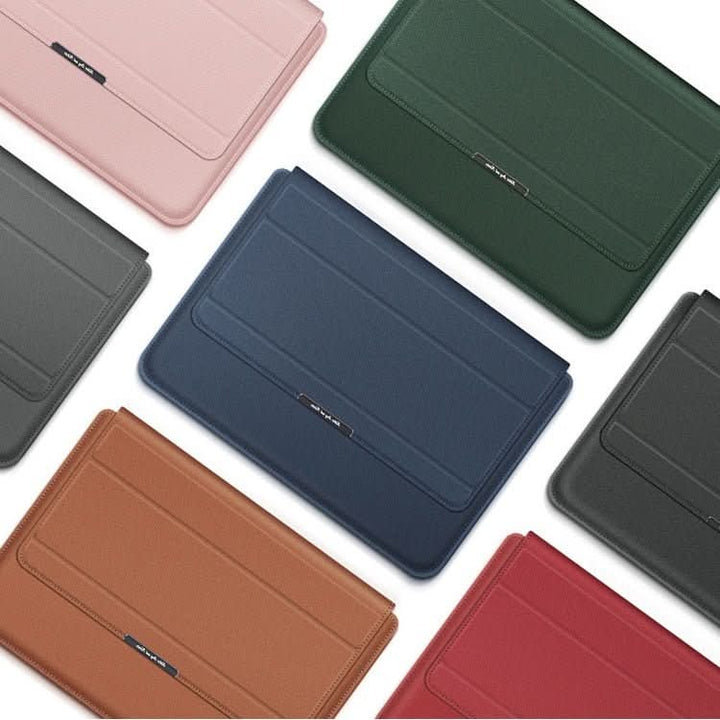 Slank Laptop Sleeve med Stötbeskyttelse och Stativfunksjon