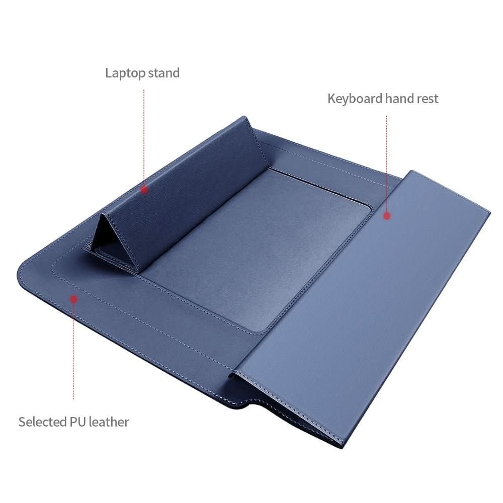 Slank Laptop Sleeve med Stötbeskyttelse och Stativfunksjon