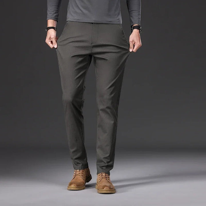 Slim Fit Byxor för Män med Elastisk Midja