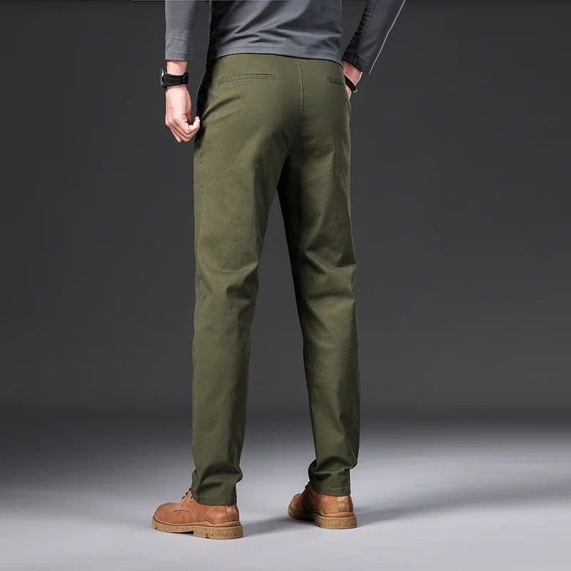 Slim Fit Byxor för Män med Elastisk Midja