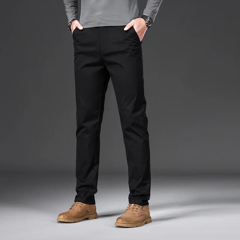 Slim Fit Byxor för Män med Elastisk Midja