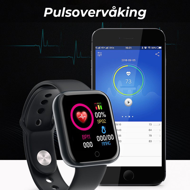 Smartklokke med Pulsmåler – Multifunksjon IP67 Vattentät