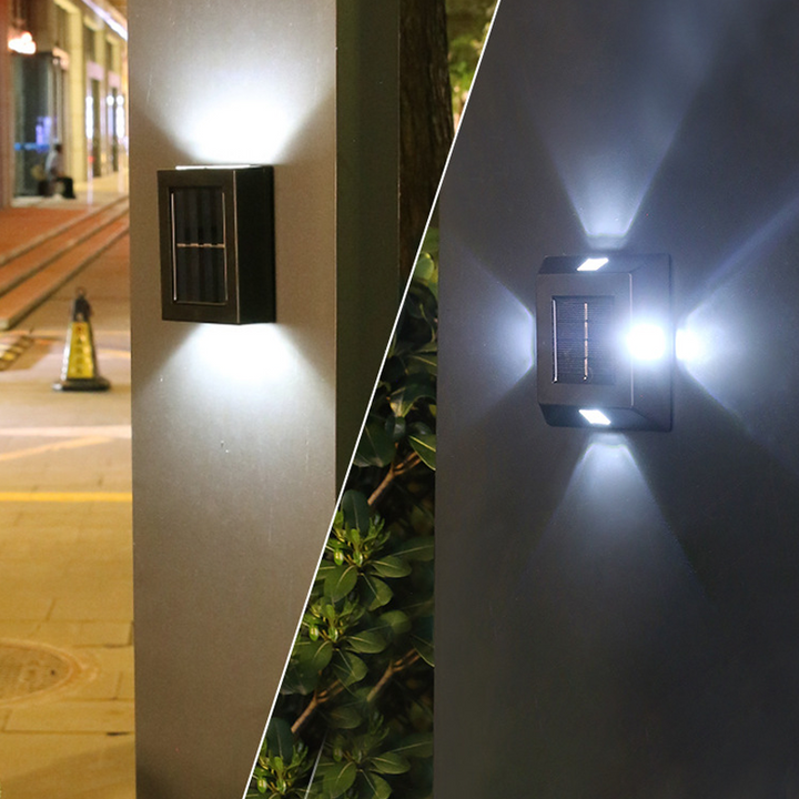 Solcelle Veggmontert Lampa - IP65 Vattentät LED Ljus