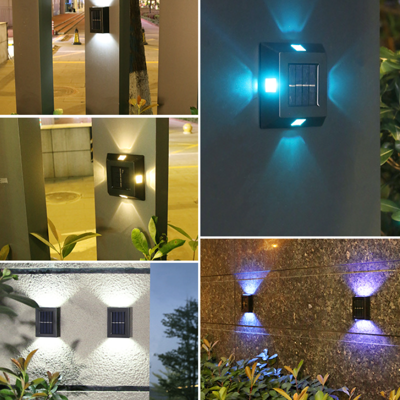 Solcelle Veggmontert Lampa - IP65 Vattentät LED Ljus
