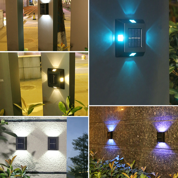 Solcelle Veggmontert Lampa - IP65 Vattentät LED Ljus