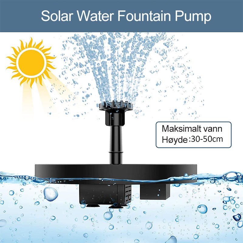 Soldrevet Fontenepumpe | Hagedekorasjon med Ljus - Solenergi