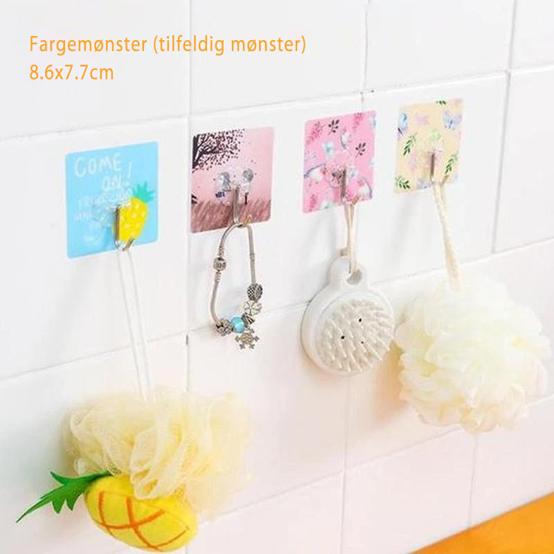 Sömlös klebende krok - Sterk | Rustfritt stål | Transparent | PVC