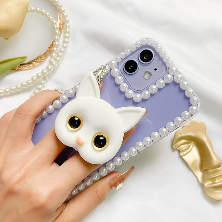 Söt 3D Cat-telefonholder - Minispeil och Håller