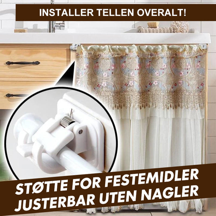 Spikerfri Justerbar Stangbrakett - Ingen Skador &amp; Enkel Installering