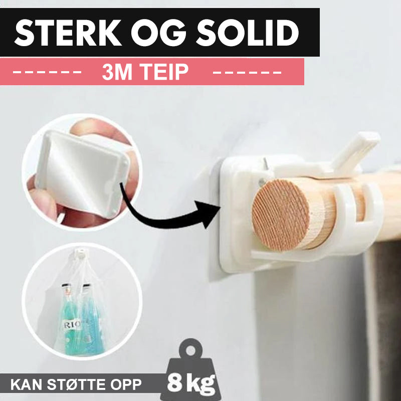 Spikerfri Justerbar Stangbrakett - Ingen Skador &amp; Enkel Installering