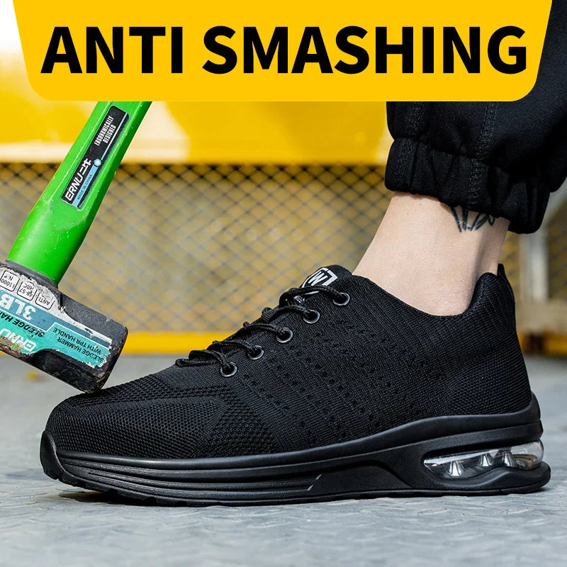 Herr Sportig Arbeidssko med Stål Tåbeskyttelse