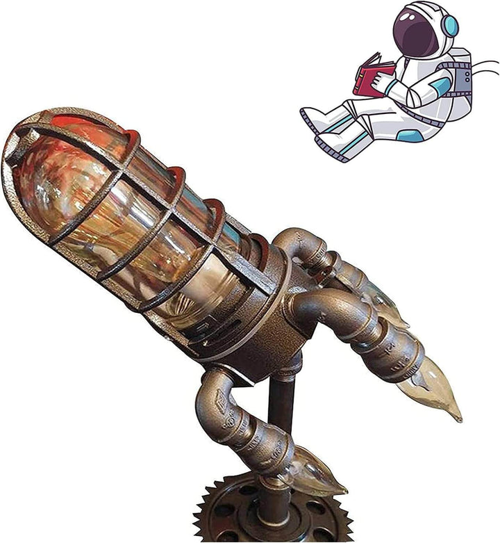 Unisex Steampunk Rakett Bordslampa - Unik Industriell Stil