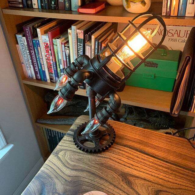 Unisex Steampunk Rakett Bordslampa - Unik Industriell Stil