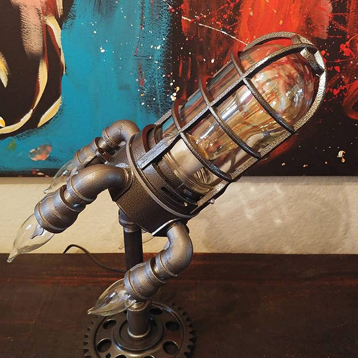 Unisex Steampunk Rakett Bordslampa - Unik Industriell Stil