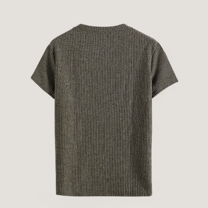Herr T-skjorta med Jacquard-Mönster för Komfort och Stil