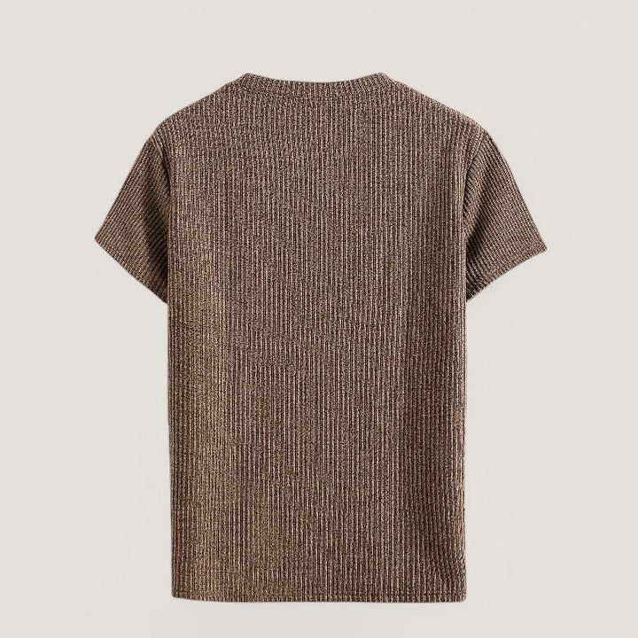 Herr T-skjorta med Jacquard-Mönster för Komfort och Stil