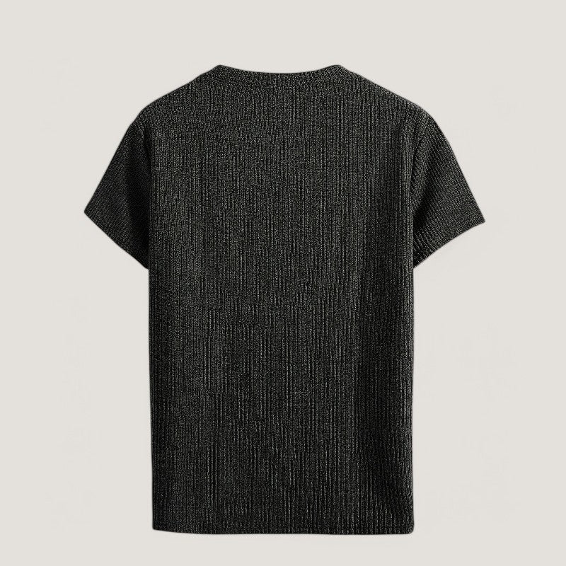 Herr T-skjorta med Jacquard-Mönster för Komfort och Stil