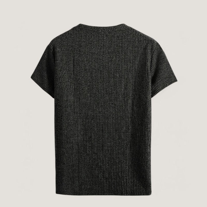 Herr T-skjorta med Jacquard-Mönster för Komfort och Stil