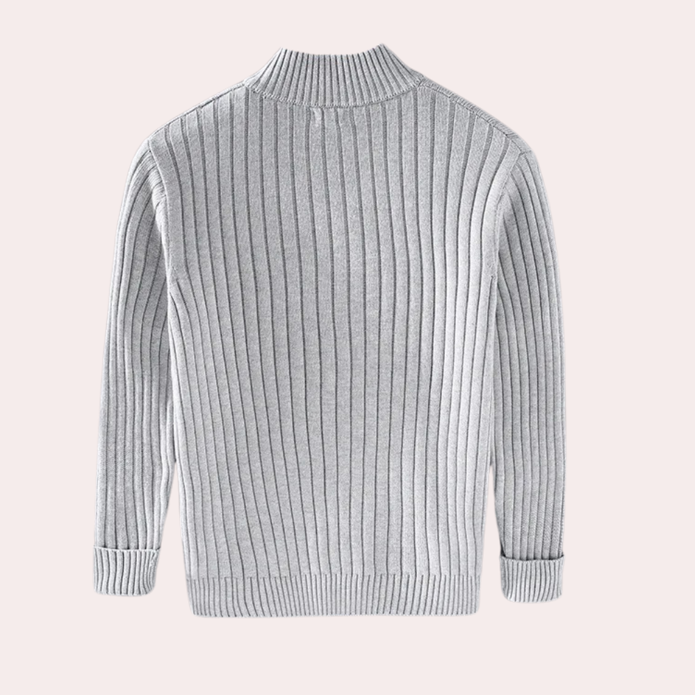 Snygg stickad cardigan för män med blixtlås