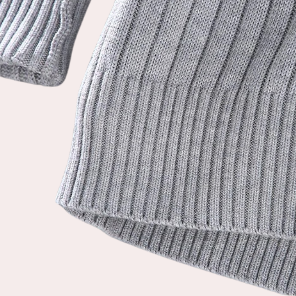 Snygg stickad cardigan för män med blixtlås