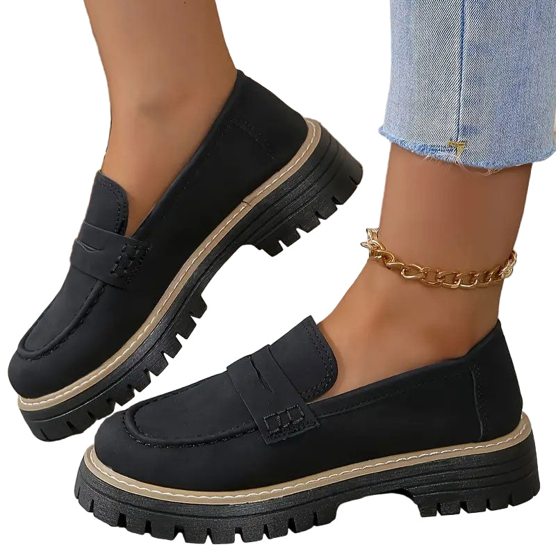 Kvinna Loafers med Chunky Sula – Trendig och Bekväma