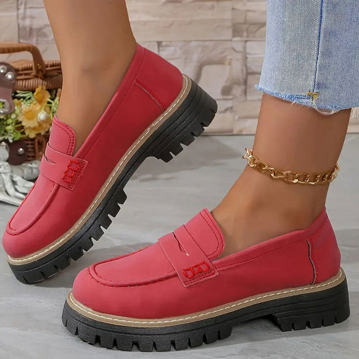 Kvinna Loafers med Chunky Sula – Trendig och Bekväma
