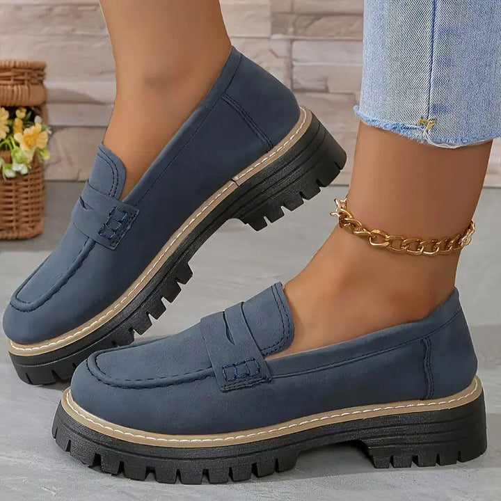 Kvinna Loafers med Chunky Sula – Trendig och Bekväma