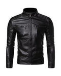Herr Bikerjakke Slim Fit – Tidlös Stil och Skarp Siluett