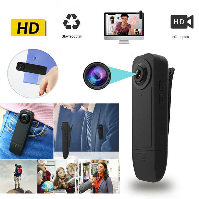 Mini kroppskamera 1080P HD - Lång batterilevetid - Videoopptaker
