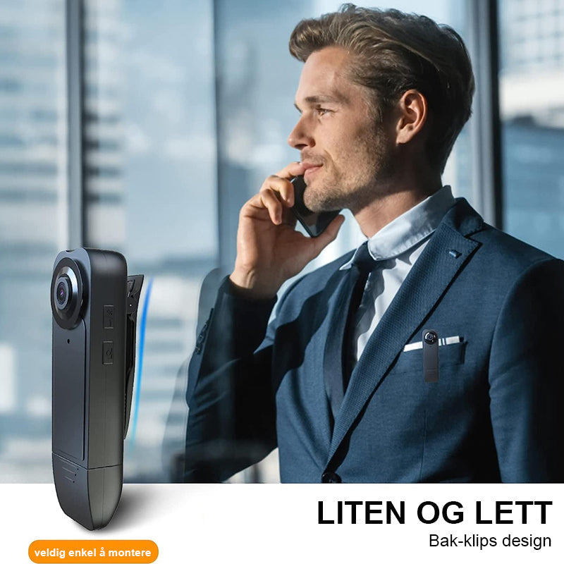 Mini kroppskamera 1080P HD - Lång batterilevetid - Videoopptaker