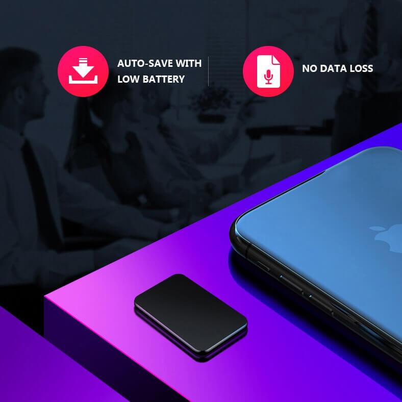 Bärbar Mini Stemmeopptaker 64GB – Svart