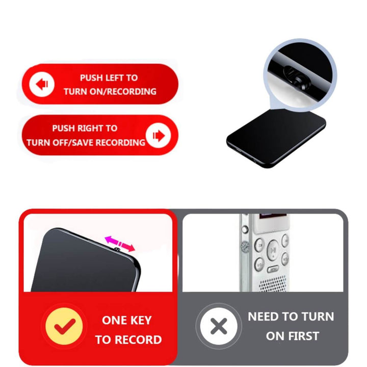 Bärbar Mini Stemmeopptaker 64GB – Svart