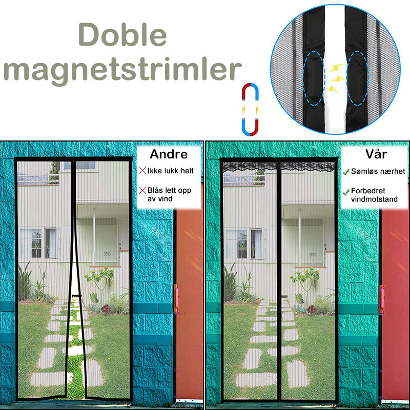 Magnetisk Skjermdör | Borrelås | Premium Mesh
