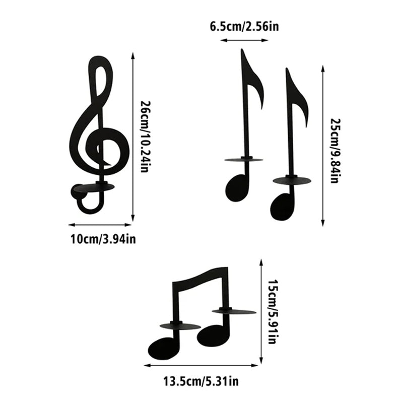 Svart Musikknote Veggstake - Elegans i Hemmet Dekor