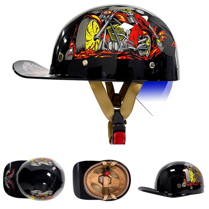 Herr Motorsykkelhjelm med Snygg Design och Optimal Säkerhet