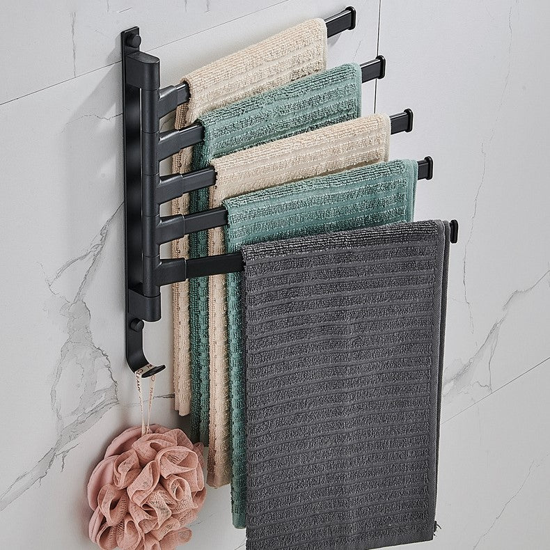 Modern Håndkleholder Svart - Vegghengt 5-Arm Design för Badrum