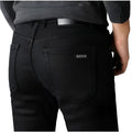 Svarte Bikerjeans för Män med Stretch