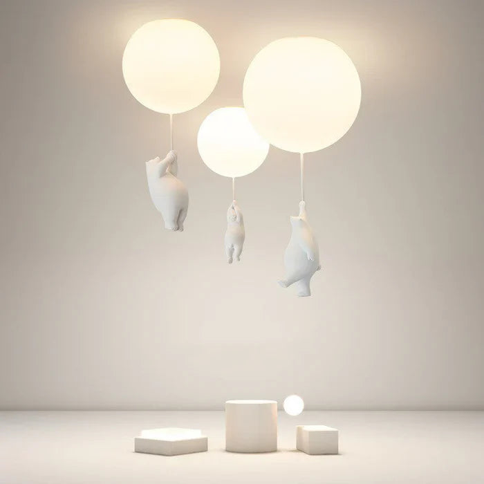 Barnens Taklampa med Björn och Ballong