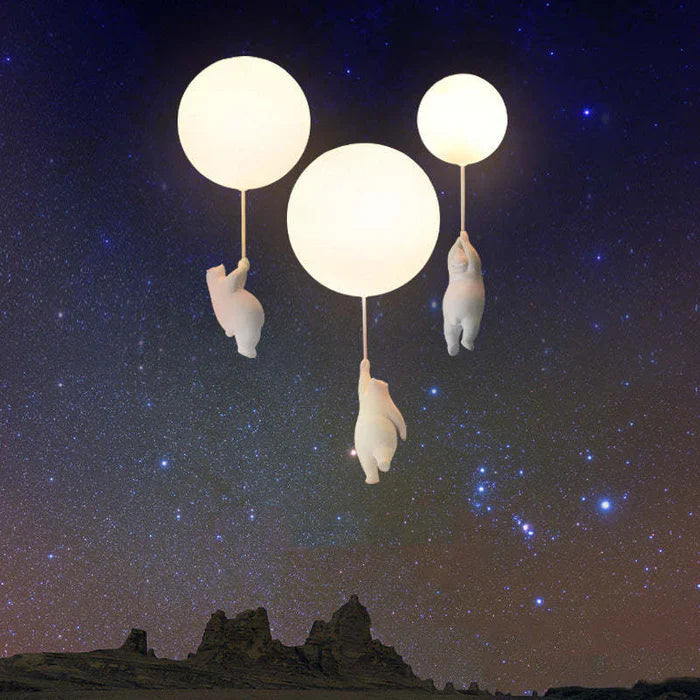 Barnens Taklampa med Björn och Ballong